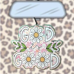 Floral Car Air Freshener with Positive Message